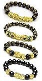 CARSHIER Feng Shui Good Luck Bracelets for Men Women Obsidian Bead Chinese Lucky Charm Bracelet Pixi