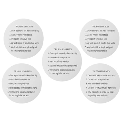 LALADEFIEE 5pcs TPU Waterproof Tent Repair Patch, Adhesive Sturdy Patch