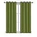 Deconovo Grass Green Grommet Thermal Insulated Blackout Curtain 52x63,1 Pair