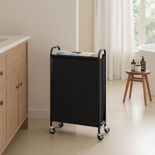 GRANNY SAYS 80L Slim Laundry Hamper with Wheels, Fabric Rolling Laundry Basket, Narrow Clothes Organizer, Tall Hamper for Closet, Laundry Room, Bathroom, Black - Image 7