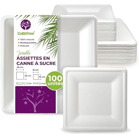 Assiettes jetables GoBeTree en canne à sucre Cover