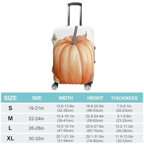 Travel Wheeled Suitcase Sleeve Dustproof Anti-scratch Fall Watercolor Pumpkins Luggage Case Protective Cover For 19-32 Inch Luggage2