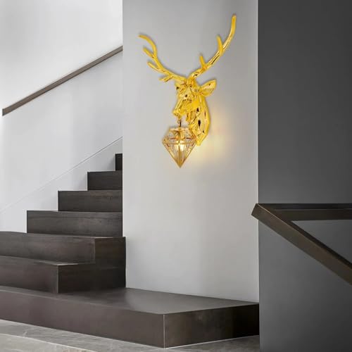 Image of Harold Electricals Metal Alpha Stag Wall Light | Wall Lamp Fixture for Living Room, Bedroom, Hall- Pack of 1 (Style 1)