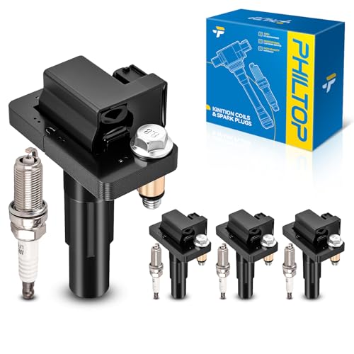 Image of PHILTOP Ignition Coil Pack and Iridium Spark Plugs Fits for Subaru 2011-2014 Impreza 2.5T, Subaru 2015-2018 WRX STI, Subaru 2011-2013 Forester 2.5T, Subaru 2010-2012 Legacy 2.5T, 4PCS UF665