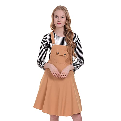 beige dungaree dress