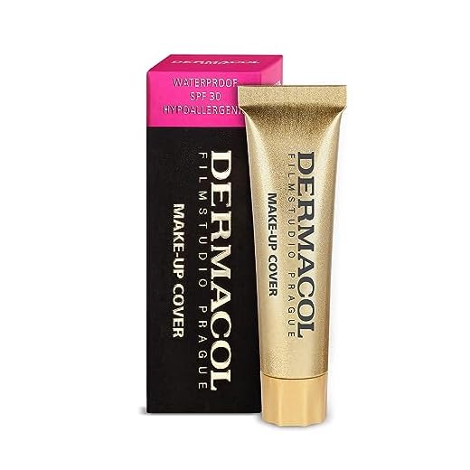 Dermacol Mini Base de maquillaje de cobertura total 13 g, base líquida mate SPF 30, base impermeable para pieles grasas, acné y bolsas debajo de los ojos, productos de maquillaje de larga duración