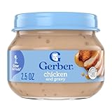 Gerber Stage 2, Chicken and Gravy Jar, Baby Food, Mealtime Poultry Puree