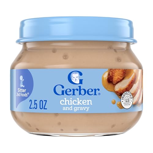 Gerber Stage 2 Chicken and Gravy Jar Baby Food Mealtime Poultry Puree