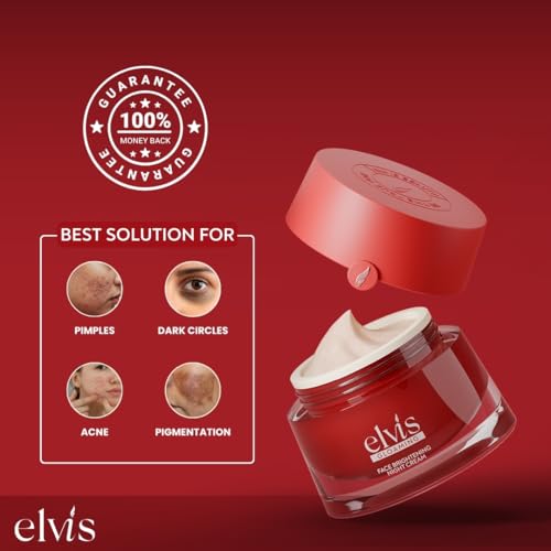 Image of Elvis Face Brightening Night Cream| Skin Whitening & Glowing Cream | For All Skin Types | Men & Women (65g)