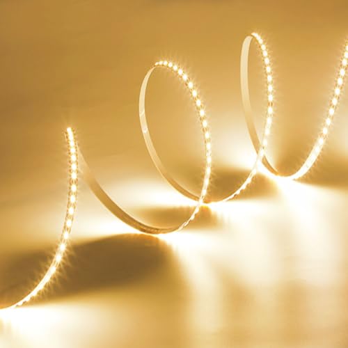 Image of AC110-130V LED Strip Lights,Dimmable 10000LM 16.4ft /5m SMD 2835 600 LEDs Waterproof IP44 LED Lights Strip Ribbon, More Brightness Than Low Voltage LED Strip Lights (Warm White 3000K)