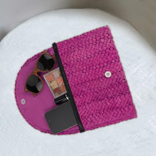 Image of Straw Clutch Bag for Women Envelope Woven Clutch Handbag Summer Beach Purse