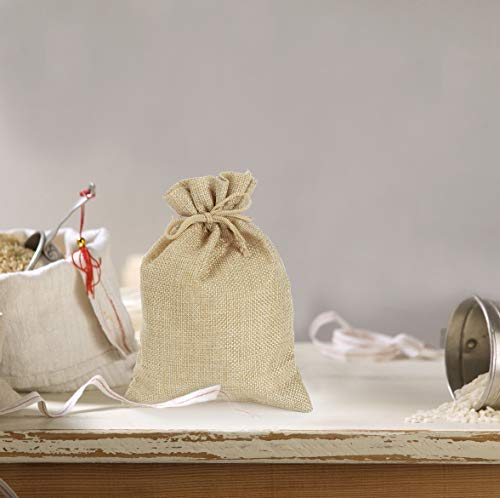 Burlap Bags 5 X 7 Inch With Drawstring - Natural Linen Gift Bags Jewelry Sacks Strong Small Jute Bag For Festivals, Diy Craft, Present, Party Favor, Snacks, Jewelry And Anniversaries #TOP1