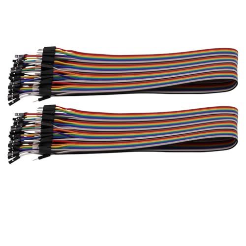 Heevhas 80PCS 40 Pin Jumper Wire Cable Breadboard Ribbon Cables 40cm/ 15,7 inch Male-Female Jumper Cable 24AWG Wire Jumpers for Arduino Breadboard DIY Project