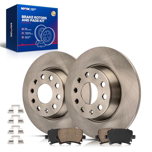 Image of KAX Rear Brake Kit, OE Brake Rotors and Ceramic Brake Pads | Fits Volkswagen /Audi- Jetta 2007-2010, Passat 2006-2010, GTI 2006-2010, Tiguan 2009-2017, Eos 2007-2011, A3 2006-2009, A3 Quattro 2006-2009