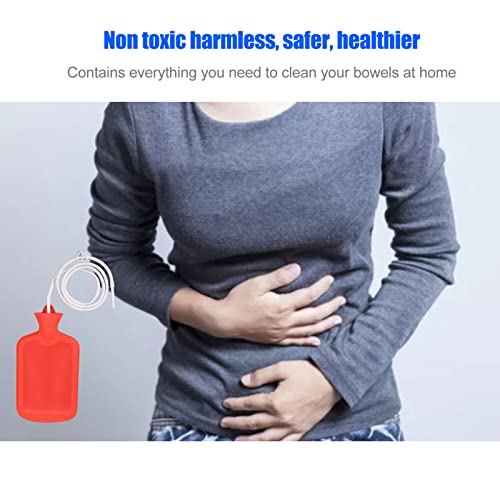 Jauarta Kit de bolsa de silicone para enema intestinal conjunto de ducha para limpeza de cólon domés