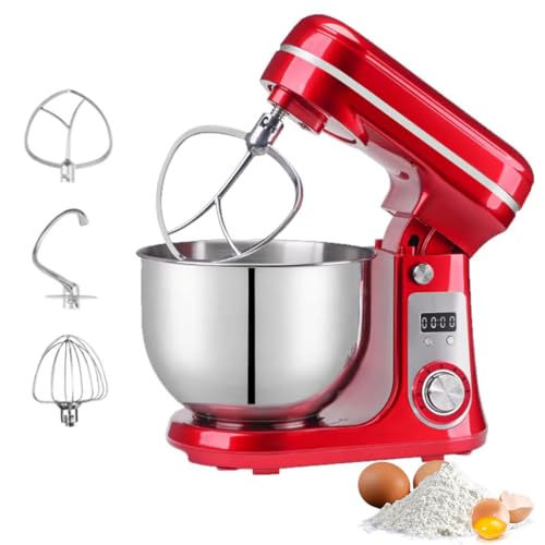 Food Mixer with Bowl, 1200W Stand Mixers for Baking, 6L Large Capacity Dough Mixer, with Dough Hook, Stirring Paddle & Egg Cage, Cake Mixer for Kitchen Baking Cake, Batter, Bread