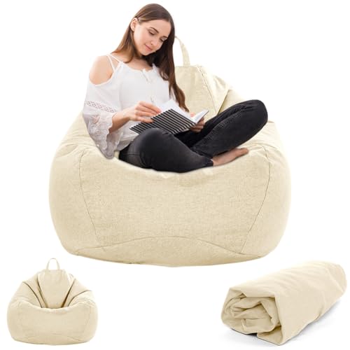 Gohytal Sittsäck för barn och vuxna, 100 x 120 cm sittsäck för vuxna, stor gaming-saccosäck XL saccosäck stol, endast överdrag ingen fyllning sittsäckstol för inomhus utomhus vardagsrum dekoration