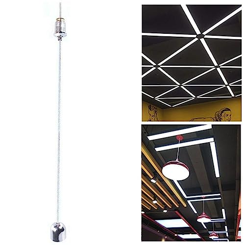 Image of Leadigol 4pcs Picture Hanging Wire with Loop Hook, 100cm Adjustabl Lighting Light Suspension Cables Kit, Steel Hanging Chains, Lamp Sling Lifting Wire Accessory Kit Ceiling Light Steel Rope