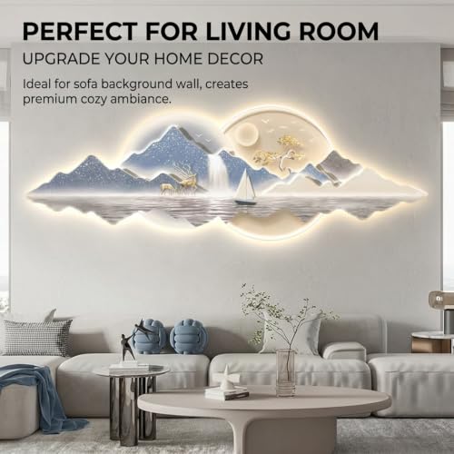 3D LED Wall Art with Backlit Landscape,Wall Sculpture for Living Room