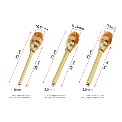 LT Easiyl 3 bocais de pistola de cola quente, 3 bicos de pistola de cola de cobre de 70 mm com kit s