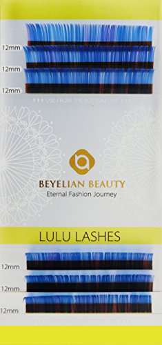 BEYELIAN LULU Lashes Blue Series 0.07 Thickness 12mm C Curl Eyelash Extension Colored Lash Extension Volume Lash Extensions 6 Rows
