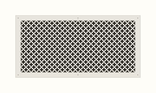 Vent Cover for Walls and Ceiling 1/4" MDF Primed White Custom Size Fan Cover Wall Register Ceiling Register Air Return Ventilation Cover Style # 10 (22" x 10" Duct - (24" x 12" Overall))