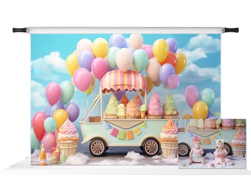 Toile de fond voiture glace Kate décor anniversaire enfant 2,1x1,5m