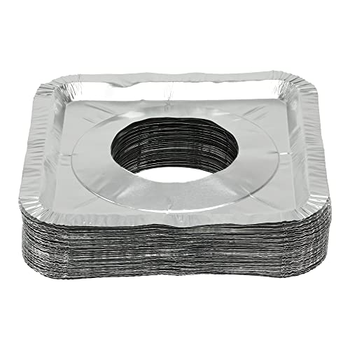Gas Stove Disposable Burner Liner, Aluminum Foil Burner Cover, Range Guard, 8.375 Inches, Pack Of 10 (Square) #TOP3