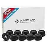 SONICFOAM (SFAir-3-Pro Large Black) Memory Foam Earbud Tips - Compatible with AirPods Pro 3 - (10 Pack / 5 Pairs)