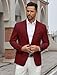 COOFANDY Mens Suit Blazer Classic Fit Fashion Business Wedding Sport Coats Suit Jacket Wine Red