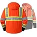 JKSafety Hi Vis Jackets for Men High Visibility Waterproof Softshell Jackets High Vis Reflective Jacket with Detachable Hood Orange Coats Polar Fleece Lining Meet ANSI Class 3 (SJ500-OBLK XL)