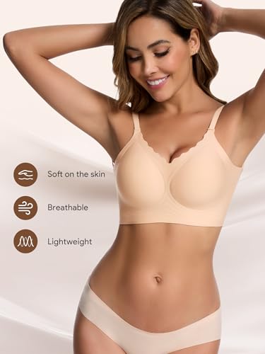 HBselect Low Back Bras for Women Deep V Seamless Bralette Wireless Backless Bra Convertible Straps Halter Bra4