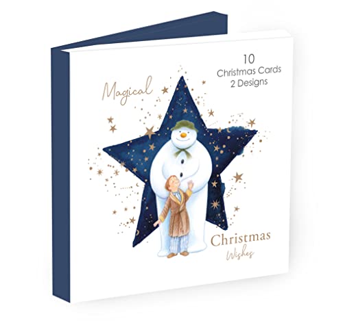 Danilo Promotions Official The Snowman & The Snowdog Box Christmas Cards, 10 Cards/ 2 Designs, Multi, SMXB1