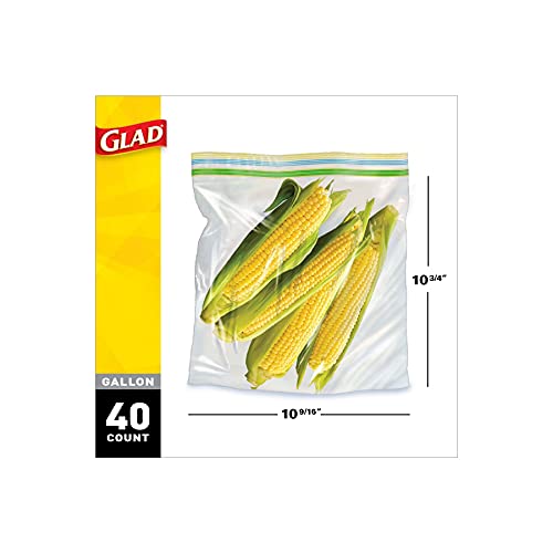Glad Plastic Bags For Food Storage With Zipper, Gallon Disposable Food Storage Bag, , 40 Count (Pack Of 9) #TOP1