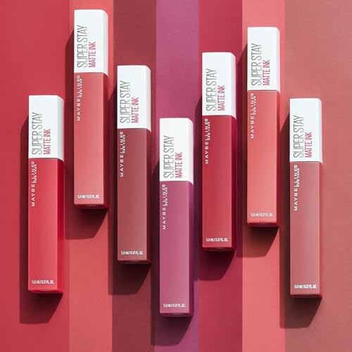 Maybelline New York Rossetto Matte Superstay Matte Ink, Tinta Labbra A Lunga Tenuta, Colore Intenso E Vibrante, No Transfer, Spiced Edition, Hustler (335), 5 Ml - 8
