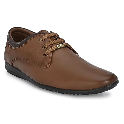 Image of egoss Lace-Up Casual Shoes for Men | Genuine Leather | Premium Comfort | Stylish Footwear for Office, Party & Wedding Occasions