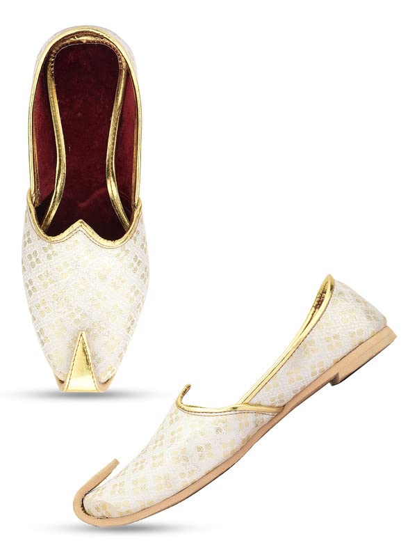 Hulya Sherwani Punjabi Jutti/Wedding & Party Mojari- Lucky Jutti 2 (Off White Gold, Numeric_10) (B0B422Q9DP) Amazon Price History, Amazon Price Tracker