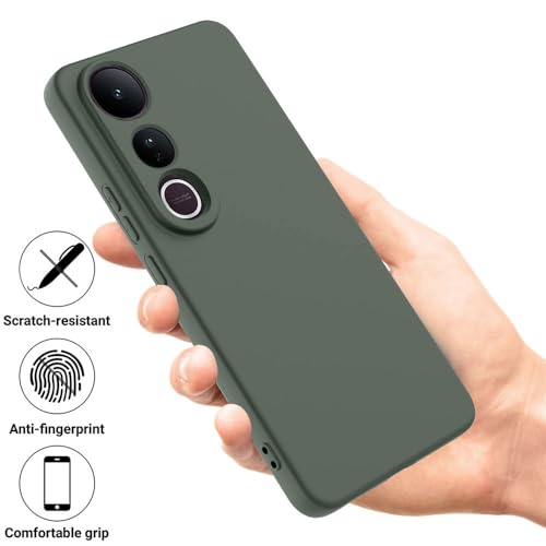Image of Back Cover for Vivo V50 Lite 5G / V50 Lite 4G | Full Camera Protection | Premium Liquid Silicon Case | Flexible Bumper Case for Vivo V50 Lite 5G / V50 Lite 4G (Military Green)