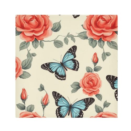 Servilletas de Tela Butterfly Retro Rosa Azul 20x20in Pack x6 miniatura 1