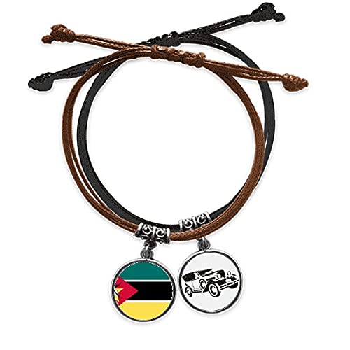 Bracelet afrique Mozambique en cuir et corde pour un look urbain chic