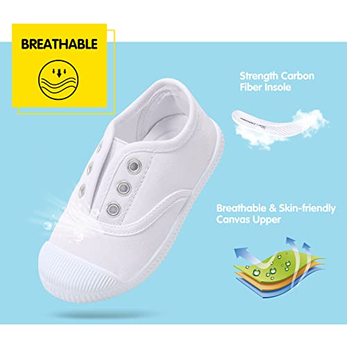 Kids Shoes Toddlers Canvas Sneakers Slip-on Comfortable Light Weight Skin-Friendly Causal Running Tennis Shoes for Boys Girls(Toddle/Little Kids/Big Kids)3