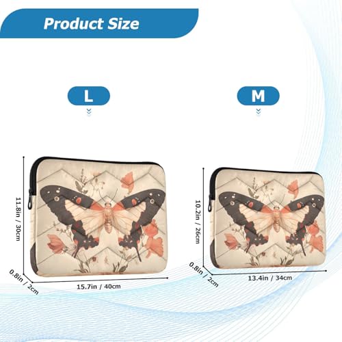 Funda para portátil con diseño floral y mariposas de 14 pulgadas miniatura 2