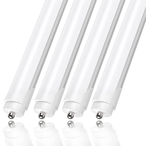 CNSUNWAY LIGHTING 8FT LED Bulbs, 45W (100W Equivalent), 5400LM, 6000K, Frosted Cover, Dual-Ended Power, Ballast Bypass, Replacement LED Light Bulbs for F96T12 Fluorescent Fixtures - 4 Pack
