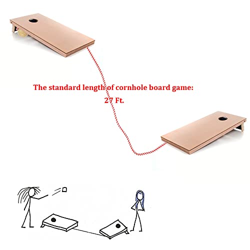 Scottchen Cornhole Game Measuring Device/Cornhole Game Set Up Assistance/Cornhole Boards Distance Setup Tool 1/4In X 9.3 Rope With 2-1/2 In Wood Balls #TOP3