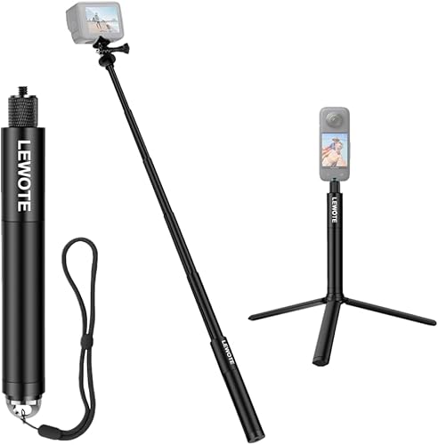 Palo selfie extensible compatible con Insta360 One X2 X3 XRRSGO 2 GO 3, accesorios monopié de la serie DJI Action con trípode desmontable (27