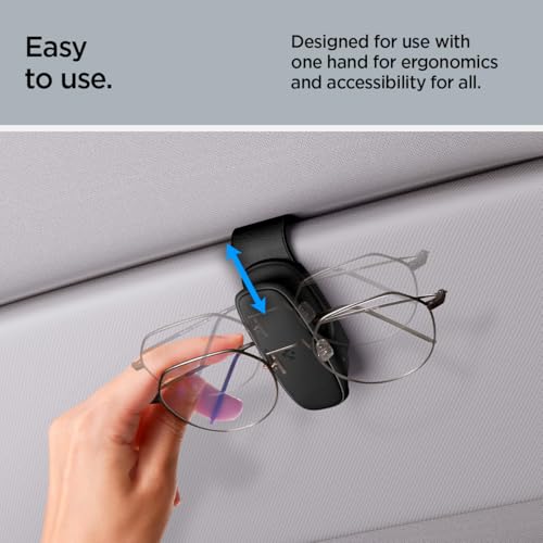 Spigen 2 Pack Silicone Clip Sunglass Holder for Car Sun Visor - Eyeglasses, Sunglasses, Ticket Card Clip for All Cars - Car Sun Visor Accessories - (Black) by Spigen - Image 4