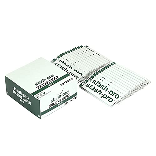 Image of Stash-Pro Rolling Papers White King Size - 12 Booklets | 32 Ultra Thin Cigarette Papers Each | Slow Burning Smoking Paper
