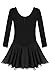 Arshiner Girls Kids Classic Long Sleeve Leotard Dance Ballet Tutu Dress,Black,150(Age for 9-10Y)