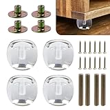 Mcredy 4 Pcs Sofa Chair Table Legs Decorative Clear Acrylic Furniture DIY Legs with Mounting Hardware for Sofa Cabinet Feet Replacement or Height Raising Modern Home Decor