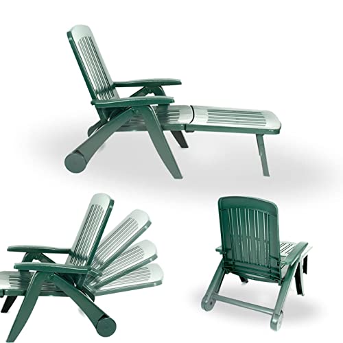 CREVICOSTA QUALITY MARK MARCAS DE CALIDAD - CANCÚN - Tumbona de Resina Plegable y reclinable. 72 x 60 x 190 cm (Verde)
